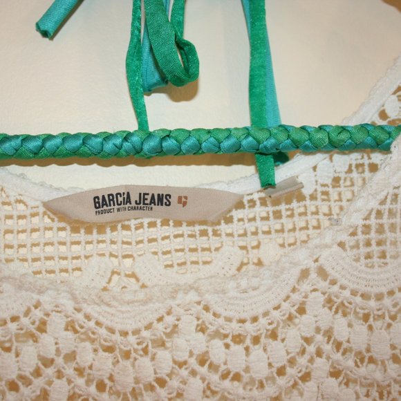 Womens Garcia Jeans Cropped Crocheted Knit Tank Top Size 12 - Picture 4 of 7